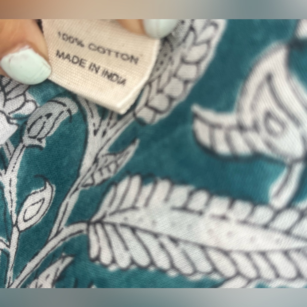 Women's Dolma vita green floral dress puff sleeves M - Picture 4 of 4